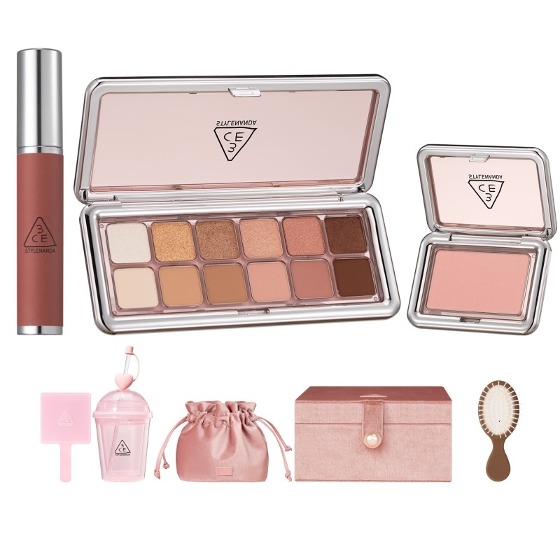 【彩妆礼物】3CE 12色三件套眼影腮红唇泥唇釉口红送礼套装礼物女