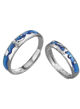 小王子与狐狸情侣对戒s925纯银