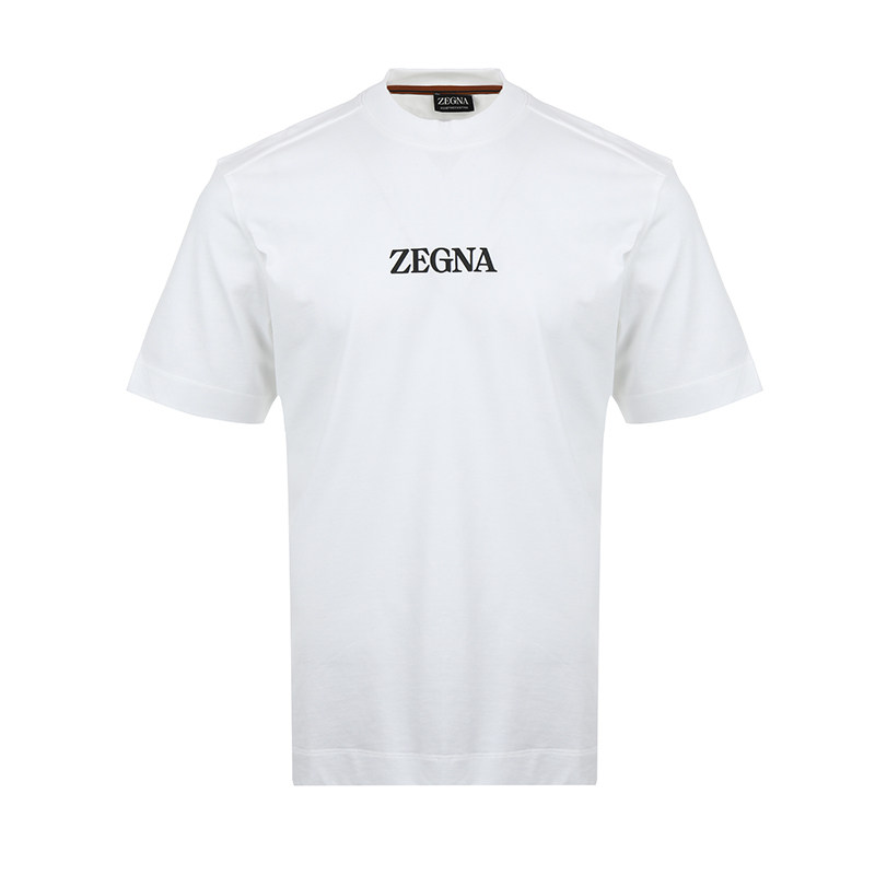 【自营】ZEGNA/杰尼亚男士logo徽标宽松休闲棉质圆领短袖T恤