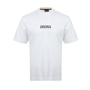 【自营】ZEGNA/杰尼亚男士logo徽标宽松休闲棉质圆领短袖T恤