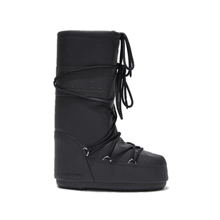 Moon Boot经典款男女同款不分左右黑色ICON橡胶高筒雪地靴