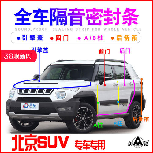 北京BJ20BJ40LBJ30BJ80BJ90PLUS车门隔音密封条防尘降噪改装配件