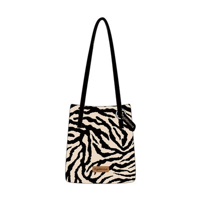 尼睿斑马纹时尚百搭托特包