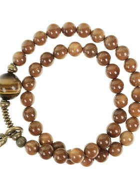 曲尾花原创复古8mm圆珠双圈手串