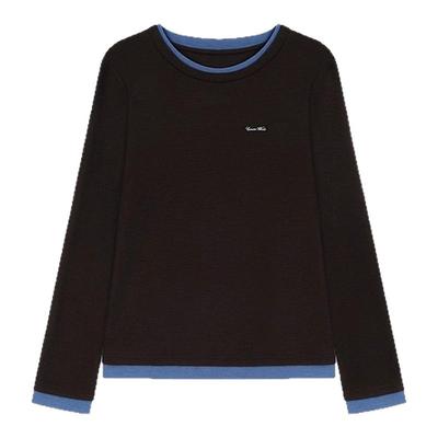 concise-white/简白 25新款撞色假两件长袖针织衫银泰百货 301257