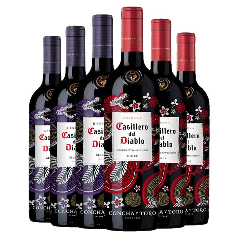 干露紅魔鬼尊龍官方正品赤霞珠梅洛干紅葡萄酒智利原瓶進(jìn)口紅酒