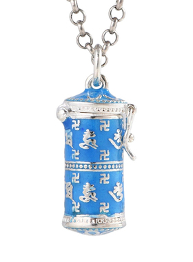 925纯银六字真言嘎乌盒空心吊坠