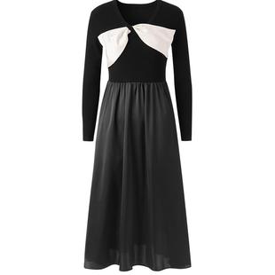 太平鸟女装年春氛围感蝴蝶结高腰连衣裙A1FAE1248