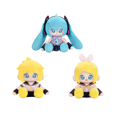 minidoll初音未来玩偶官方周边huhu坐姿镜音铃毛绒棉花娃娃公仔