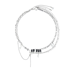 Bubbles Club熔音系列 熔岩双层叠戴键盘项链甜酷钢琴电子琴乐手