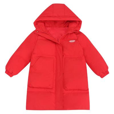 儿童羽绒服冬季女童小童中大童长款过膝加厚保暖洋气宝宝90白鸭绒