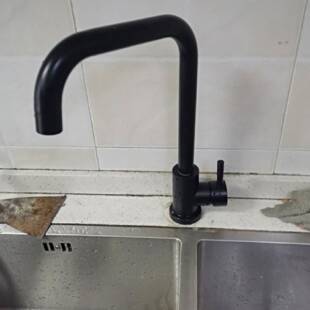 黑色厨房冷热水龙头全铜洗菜盆水槽304单冷烤漆洗脸盆洗衣池旋转