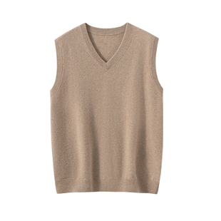 成熟穿搭~平面V领无袖山羊绒马甲内搭男款针织纯色毛衣背心打底衫