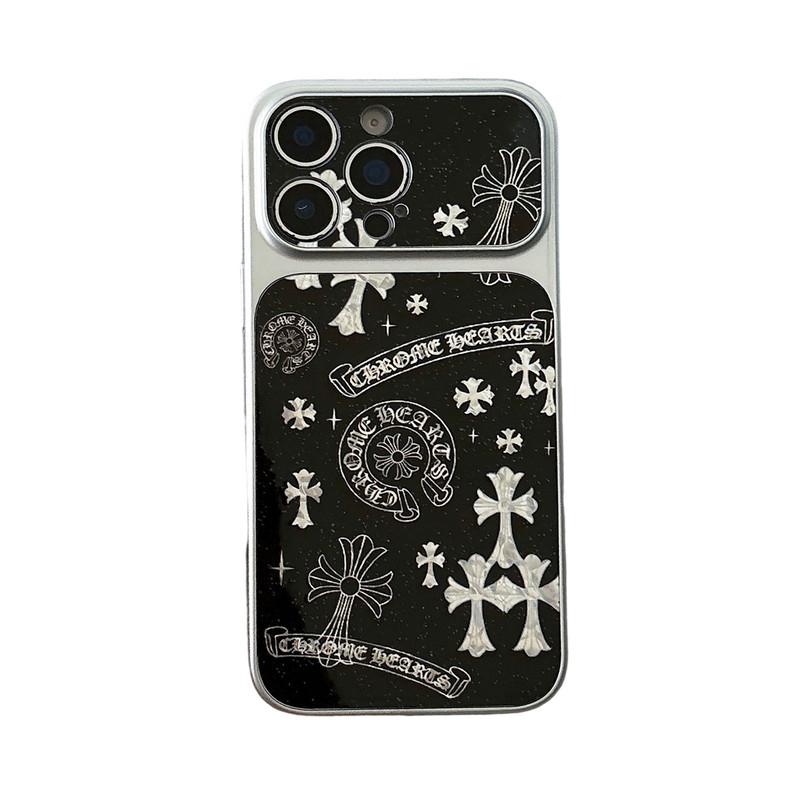 ins黑底十字架适用苹果17/16promax手机壳iPhone14/15/17pro贝壳纹15/16plus防摔三星S24/25/26红米K90保护套