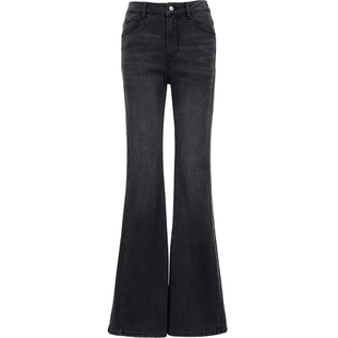 Vero Moda奥莱牛仔裤女秋冬新款含棉磨毛微喇裤时尚摩登百搭通勤