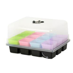 家庭园艺育苗箱大号高盖12孔彩色穴盘多肉扦插植物播种育苗闷养盒