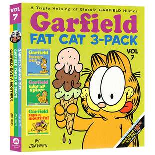 加菲猫漫画三合一 合订本7 GARFIELD FAT CAT 3 PACK 07 英文原版 经典趣味幽默漫画 儿童课外阅读图画故事书 Jim Davis