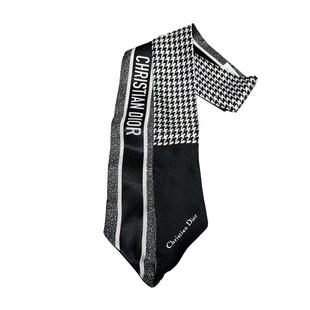 欧洲直邮ChristianDior克里斯汀迪奥女士千鸟格条纹围巾丝巾