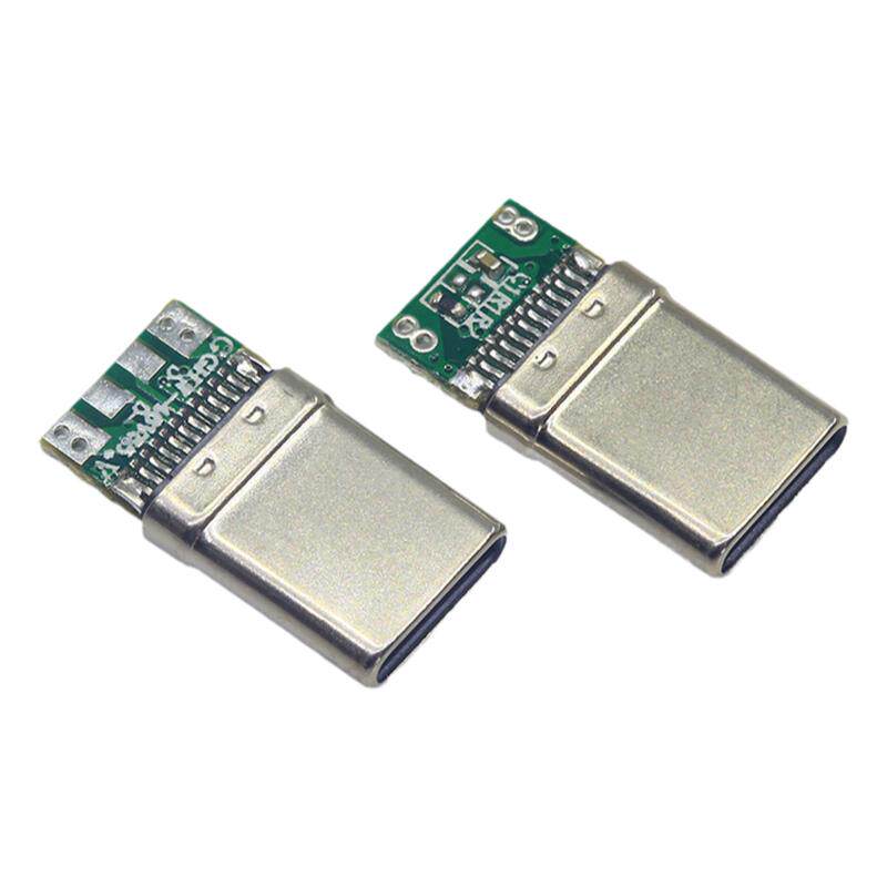 Type-c OTG公头4P带5.1K电阻数据取电转接头4焊点插头优盘转换头