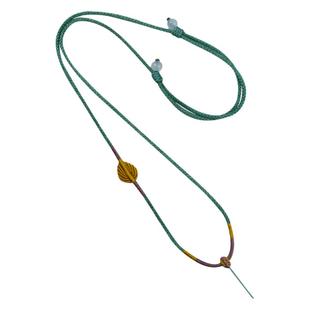 平安扣翡翠黄金无事牌蜜蜡玉坠挂件吊坠手工编织女款绳子项链挂绳