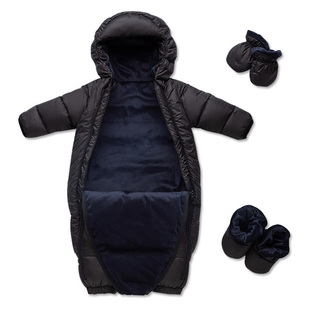 婴儿连体羽绒服冬装外出婴幼儿加绒加厚保暖男宝宝3-12月爬服抱衣