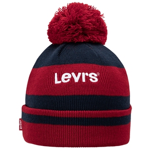 【针织帽+围巾套装】Levis李维斯儿童帽子马年新年红色男童女童帽