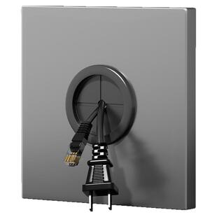 86型底盒面板带出线孔电视墙网线穿线面板遮丑盖空白装饰面板自粘