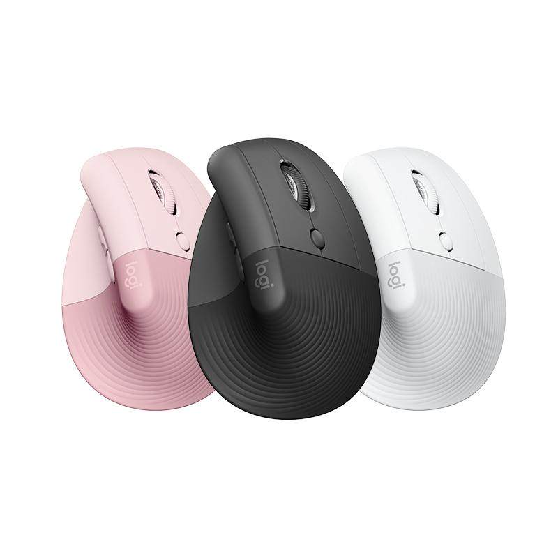 罗技Lift人体工学垂直鼠标无线蓝牙粉色女生笔记本bolt接收器拆包