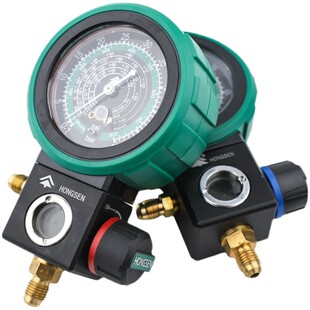 鸿森M480 R22r410a空调冷媒加氟表雪种压力表单表阀球阀加液表阀