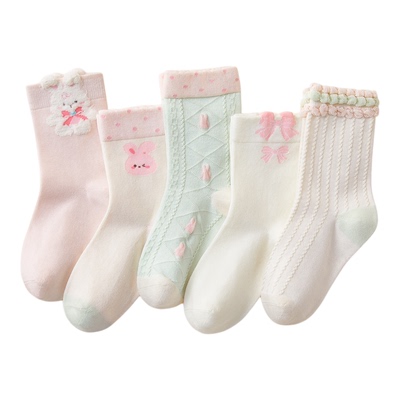 女童袜子儿童春秋季无骨袜