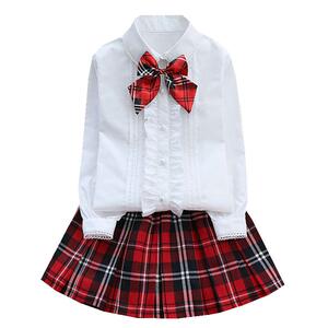 白衬衫全棉学生学院春秋花边校服
