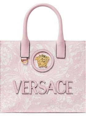 【季末优惠】VERSACE/范思哲 女士La Medusa印花小号帆布托特包