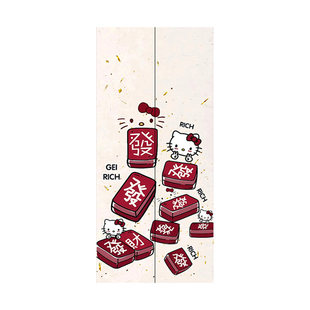 2026Kitty猫电梯门贴纸高级感一梯一户卡通可爱多巴胺装饰画改造