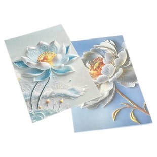 晖毫斋涉江秋碧立体花卉微喷蜡染纸小楷不洇不透半生熟日课纸