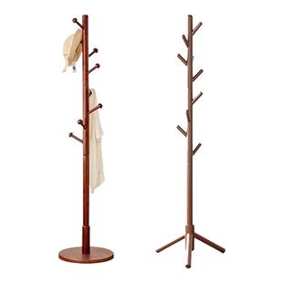 实木衣架落地衣帽架卧室家用挂衣架简易立式榉木大学生宿舍挂包架