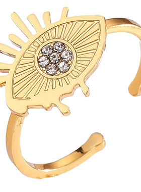 时尚恶魔之泪开口钛钢戒指不锈钢