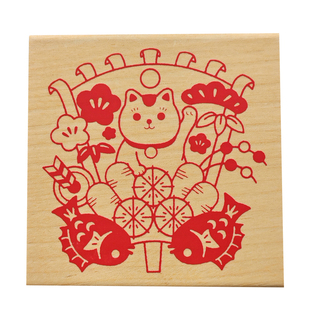 KODOMO NO KAO 2026午马年限定新年贺卡手帐木质印章手账印台生肖