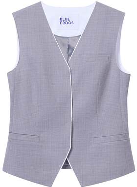 【100%绵羊毛】BLUE ERDOS26夏季新品都市通勤撞色收腰西服马甲女