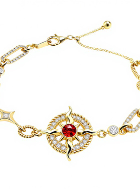 《落日晚星》原创设计S925纯银手链天然红玛瑙贝母法式复古高级感