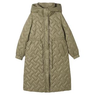 Outlets专柜撤柜正品 ZQ冬装2025新款过膝保暖白鸭绒宽松羽绒服女