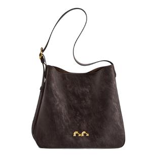 纳兰杜水桶包女2026新款冬季麂皮包包大容量通勤包单肩斜挎包女包