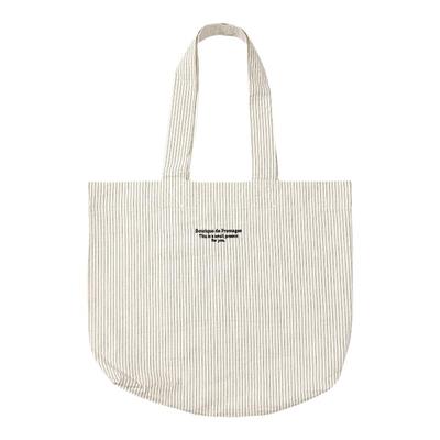 定制款慵懒韩风条纹刺绣帆布包包