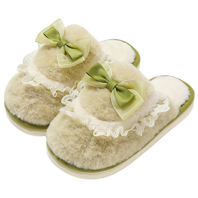 蝴蝶结棉拖鞋女秋冬季2025新款
