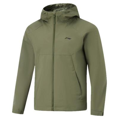 李宁正品2025春季新款男子防风连帽时尚休闲运动风衣AWBU059-6