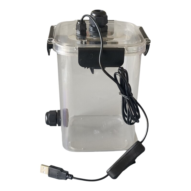 5V12V鱼龟缸草缸动力静音过滤器 USB外置透明海水过滤桶前置滤桶