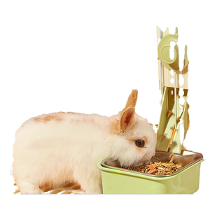 洁西兔子用品兔粮兔零食下料器荷兰猪龙猫喂食器食盒饮水器全套装