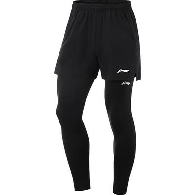 李宁男子三合一运动短裤套装