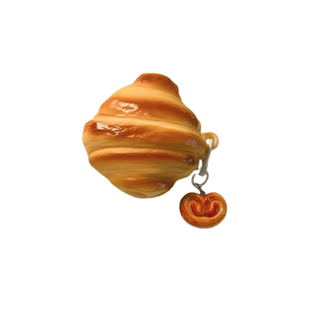 趣味硅胶立体牛角包面包适用airpods4保护套苹果1/2代蓝牙耳机壳pro3