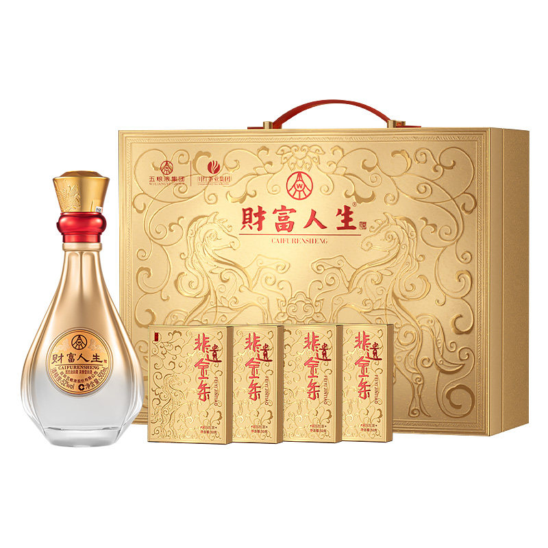五粮浓香财富人生52度500ml白酒
