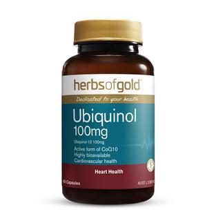 herbsofgold活性辅酶q10泛醇还原型保护心脏心肌和丽康 60粒*1